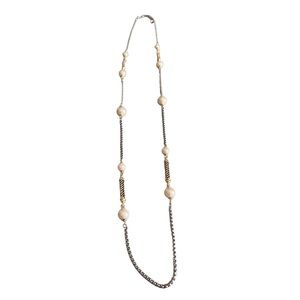 NEW Women’s Silver-Gold Elegant Necklace With Pearl